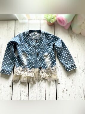 Girls Polka Dot w/ Lace Jacket Size 6